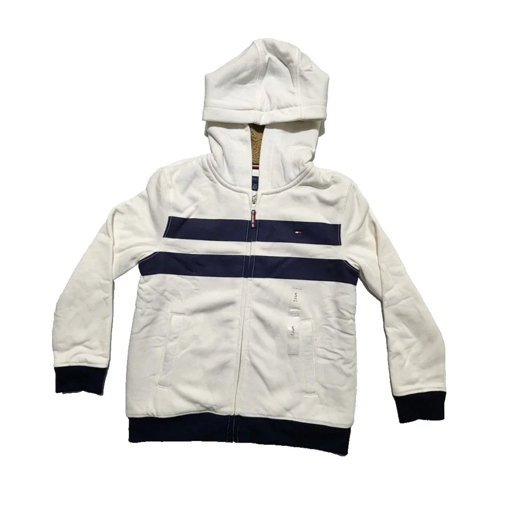 Tommy Hilfiger Boys Fleece Sherpa‎ Lined Full Zip Hoodie Size S